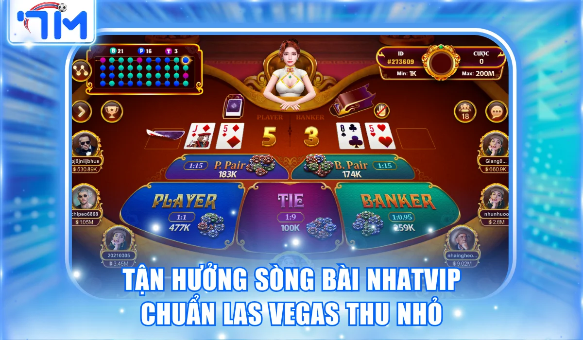 Tận hưởng sòng bài Nhatvip chuẩn Las Vegas thu nhỏ